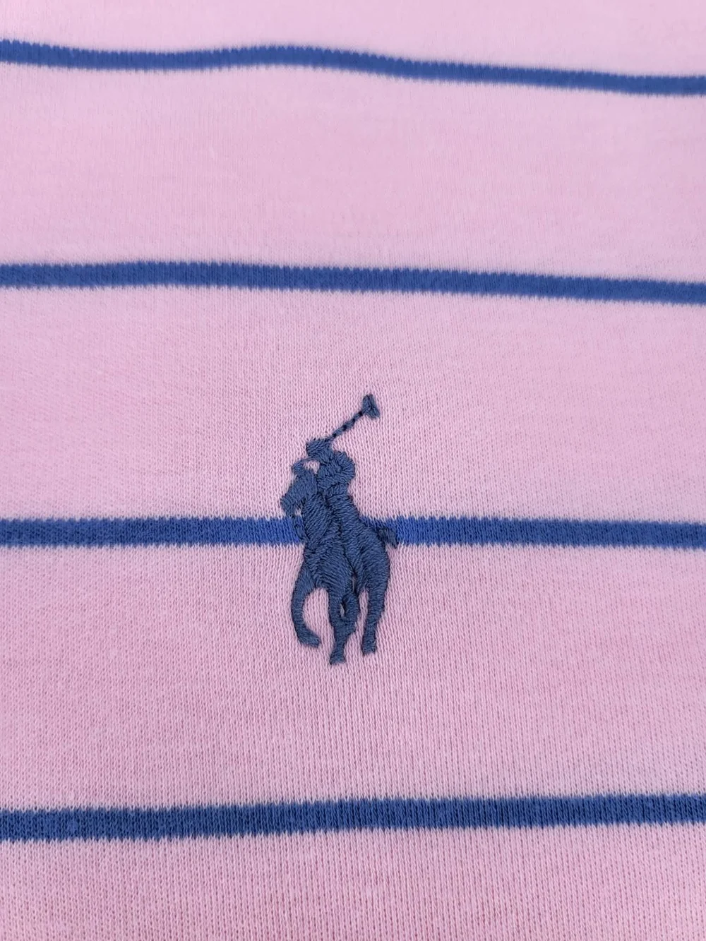 Ralph Lauren Pink Polo with Navy Stripes